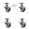 Service Caster 6 Inch Kingpinless V Groove Semi Steel Wheel Caster Set with Brake & Swivel Lock SCC-KP30S620-VGR-SLB-BSL-4 - alternate 1